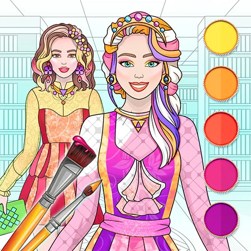 Play College Girl Coloring Dress Up